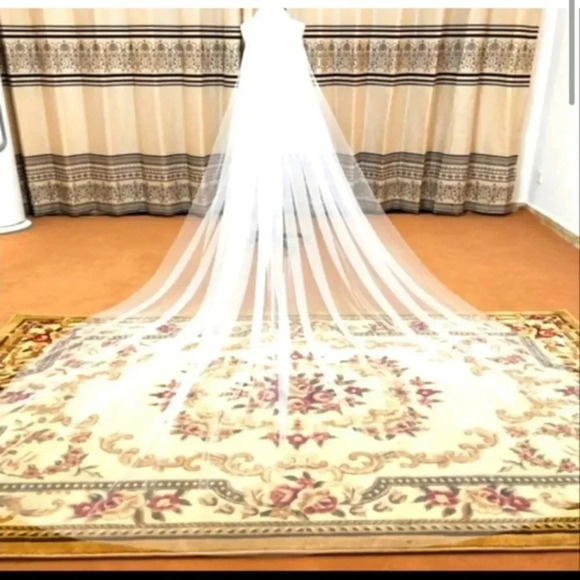 Elegant White Bridal Veil - Picture 2 of 15